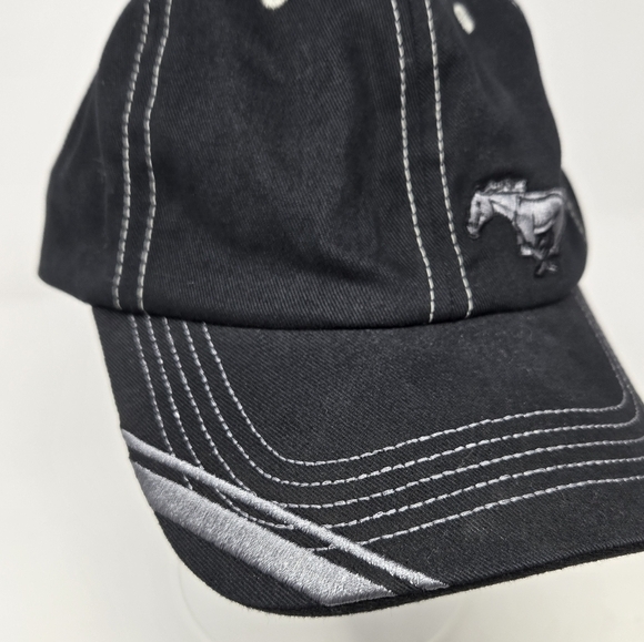 FORD MUSTANG BLACK 100% COTTON BASEBALL HAT CAP FAST CARS AUTO UNISEX OS PONY - Picture 3 of 12